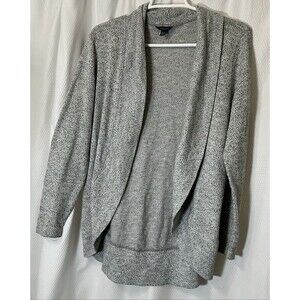 Aeropostale Womens Gray XL Marled Open Front Cardigan Sweater Shawl Collar